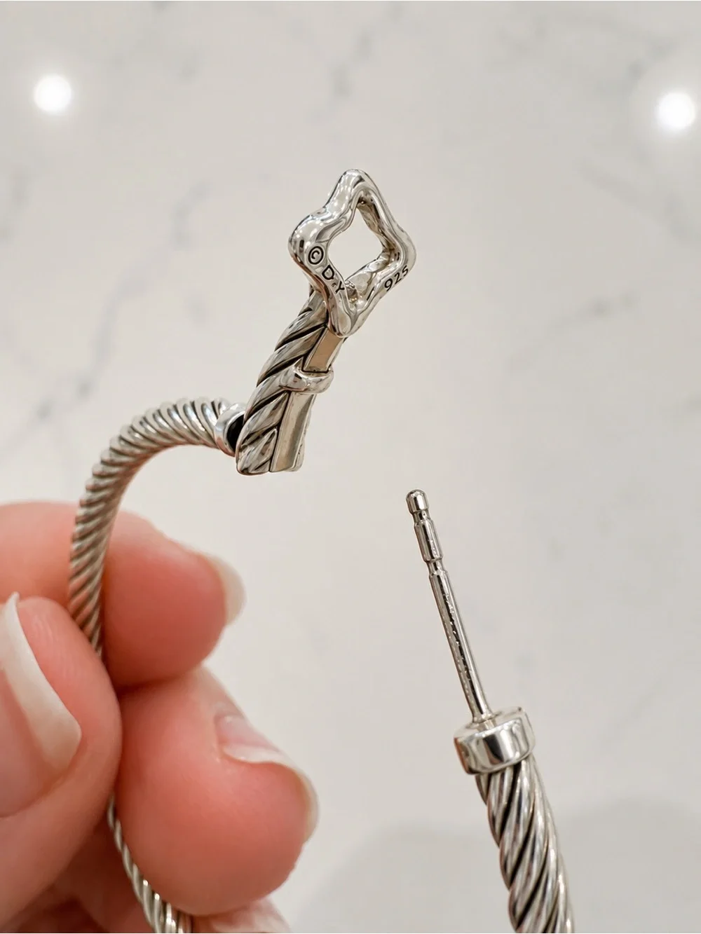 David Yurman DY 925 Cable Hoop Earrings – Sterling Silver – 2